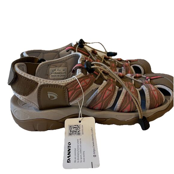 Women’s Sport Sandal Water Outdoor River Sling Back Sandal, Tan & Pink SZ 11/ 42 - Picture 1 of 9